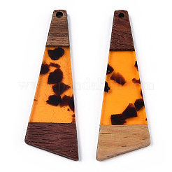 Transparent Resin & Walnut Wood Big Pendants&nbsp;X-RESI-TAC0017-71-B01
