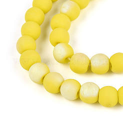 Frosted Opaque Glass Beads Strands&nbsp;GLAA-T032-P6mm-MBB16