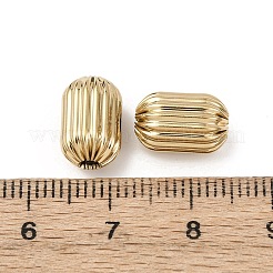 テクスチャ加工された304ステンレススチールビーズ  バレル  イオンプレーティング（ip）  18KGP本金メッキ  11.5x7.5mm  穴：2mm&nbsp;STAS-I358-11G-06