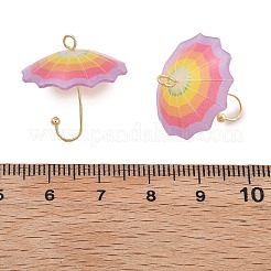 アクリルパーツ  傘  真鍮のパーツと  プラム  21.5x22mm  穴：2mm&nbsp;MACR-C035-01G
