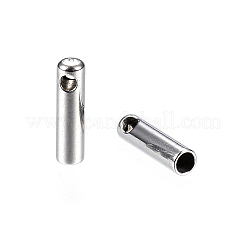 変色しない304ステンレススチールコードエンド  エンドキャップ  ステンレス鋼色  7x1.8mm  穴：1mm  内径：1.2mm&nbsp;X-STAS-D448-119P