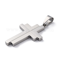 304ステンレスペンダント  クロス  ステンレス鋼色  37.5x23x3mm  穴：4.5x9mm&nbsp;STAS-G346-35P