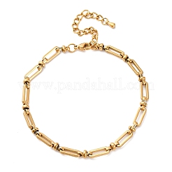 304 Stainless Steel Long Oval Link Chain Anklets&nbsp;AJEW-A057-10G