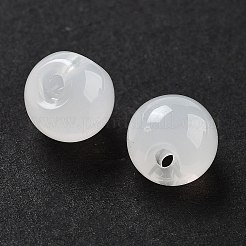 アクリルビーズ  丸い鈴丸ビーズ  トップ掘削  ホワイト  9x9x10mm  穴：2mm  926個/ 500g&nbsp;OACR-U005-08C