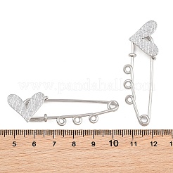 Crisscross Heart 304 Stainless Steel Safety Pins Brooch Findings&nbsp;SA-CBA098D-15E-P03