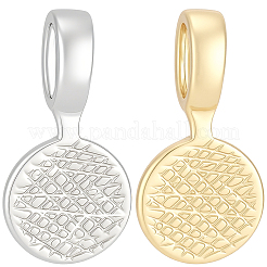 2Pcs 2 Colors 925 Sterling Silver Glue-on Flat Pad Bails&nbsp;STER-BBC0009-76