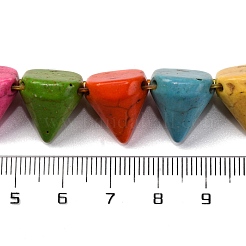 合成ターコイズビーズ連売り  染め  コーン  トップ掘削  ミックスカラー  15x13~14mm  穴：1mm  約390個/1000g&nbsp;G-C147-15B