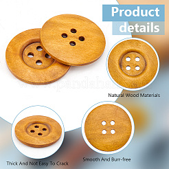 40Pcs Wood Buttons&nbsp;BUTT-OC0001-53A