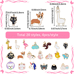 80Pcs 20 Styles Alloy Enamel Pendants&nbsp;ENAM-SC0007-08A