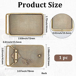 1Pc Zinc Alloy Buckle Clasps&nbsp;FIND-GF0009-62A-AB