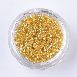 ガラスシリンダービーズ  シードビーズ  銀並ぶ  丸い穴  ゴールド  1.5~2x1~2mm  穴：0.8mm  約8000個/袋  約85~95 G /袋&nbsp;SEED-Q036-01A-A07