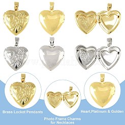 10Pcs 2 Colors Rack Plating Brass Locket Pendants&nbsp;KK-FS0001-89