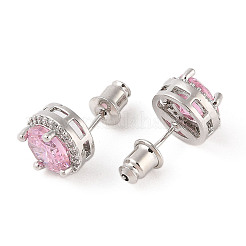 Rack Plating Brass Micro Pave Cubic Zirconia Earrings&nbsp;EJEW-I304-09P-07