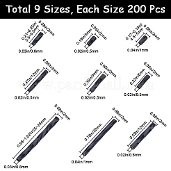 1800種類のスタイルのガラスツイストビューグルビーズ9個  ブラック  4.5~26x2mm  穴：0.5~1mm  200個/スタイル&nbsp;SEED-CN0001-46