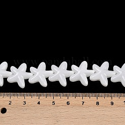 ペイントガラスビーズを焼く  ヒトデ  ホワイト  18x16.5x5.5mm  穴：1mm  約28個/連  15.94インチ（40.5cm）&nbsp;LAMP-C021-01F