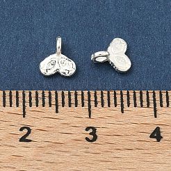 925スターリングシルバーチャーム  銀色のメッキ  スタンプ925個付き  魚の尾  6x5x1~3mm  穴：1.4mm&nbsp;STER-A050-01A-S