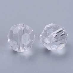 透明なアクリルビーズ  多面カット  ラウンド  透明  10x9.5mm  穴：1.8mm  約990個/500g&nbsp;TACR-Q257-10mm-V01