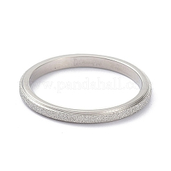 Non-Tarnish 2mm Matte Plain Dome Finger Ring for Girl Women&nbsp;RJEW-C012-01D-P