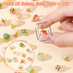 40Pcs 10 Colors Glass Pendants&nbsp;GLAA-GA0001-96