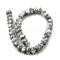 合成ターコイズビーズ連売り  染め  ロンデル  甘露  14~15x9~11mm  穴：1mm  約38個/連  15.55''（39.5センチメートル）&nbsp;G-F791-E01-02A