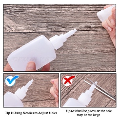 プラスチック接着剤ボトルセット  ボトルキャップスルーホール  透明な漏斗ホッパー付き  ホワイト  13.1cm  容量：50g  10個/セット&nbsp;DIY-BC0002-42