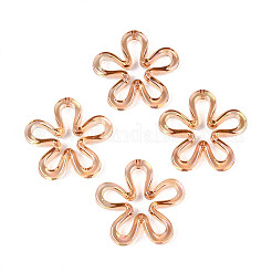 メッキUVアクリルビーズ  虹色の  花  ペルー  43x43x6.5mm  穴：1.8mm&nbsp;TACR-S161-04D