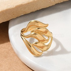 304 Stainless Steel Open Cuff Rings for Unisex&nbsp;RJEW-Q003-05G