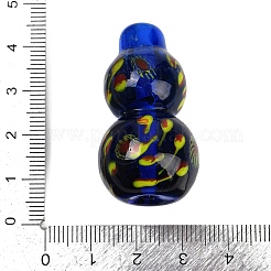 手作りランプワークビーズ  ヒョウタン  ブルー  39.5~40x21~22mm  穴：1.6~3mm&nbsp;LAMP-Q005-08B