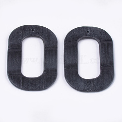 PUレザーペンダント  オーバル  グレー  43x27x1.5mm  穴：1.2mm&nbsp;FIND-S299-06A