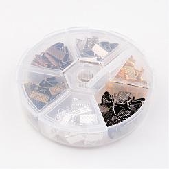 1Box 120PCS 6 Colors Iron Ribbon Crimp Ends&nbsp;IFIN-X0019-B