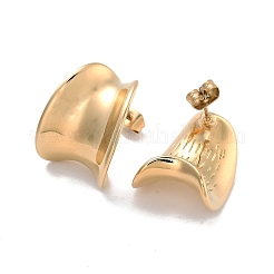 イオンプレーティング（IP）304ステンレススチールスタッドピアス  女性のためのジュエリー  ツイスト  ゴールドカラー  19.5x15mm&nbsp;EJEW-K281-08G