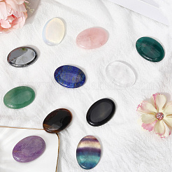 11Pcs 11 Styles Oval Mixed Gemstone Worry Stones&nbsp;G-SP0001-30