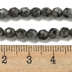 天然ラルビカイトビーズ連売り  多面カット  ラウンド  4mm  穴：0.8mm  約82個/連  14.25インチ（36.2cm）&nbsp;G-E571-A09-04