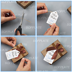 120Pcs 6 Styles Thanksgiving Day Word Best Wishes Bowknot Printed Paper Thank You Gift Tags&nbsp;AJEW-SP0003-63B