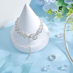スターリングシルバーのスプリングゲートリング2個、925個  銀  14x3mm  穴：9.5mm&nbsp;STER-SC0001-36B