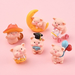 1Set Resin Pig Display Decoration&nbsp;AJEW-FS0001-25