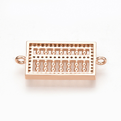 Brass Micro Pave Cubic Zirconia Links&nbsp;ZIRC-T004-31RG