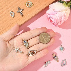 10個 10スタイル 合金ラインストーンリンク/コネクター  エナメル  ナザールボンジュウの混合形状  ミックスカラー  12~26.5x9.5~20.5x2~4mm  穴：1.5~2mm  1個/スタイル&nbsp;ALRI-YW0001-31