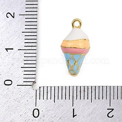 真鍮製エナメルチャーム  アイスクリームのチャーム  ラックめっき  長持ちメッキ  カドミウムフリー＆鉛フリー  18KGP本金メッキ  カラフル  15.5~16x7.5~8mm  穴：1.2mm&nbsp;KK-I352-14G-02
