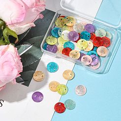 56Pcs 7 Colors Spray Painted Natural Capiz Shell Connector Charms&nbsp;SSHEL-FS0001-09