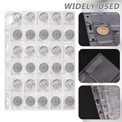 30グリッドPVCプラスチックコインコレクションアルバム  9穴バインダーポケット  透明  276x199x0.3mm&nbsp;AJEW-WH0696-157