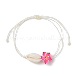 Natural Shell & Polymer Clay 3D Flower Link Bracelet&nbsp;BJEW-JB09816