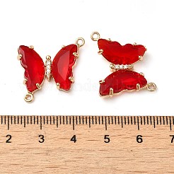 Brass Pave Faceted Glass Connector Charms&nbsp;FIND-Z020-04M