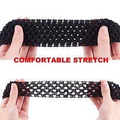 弾性レーストリム  ポリエステルリボン  ブラック  40x1.5mm  10 m /ロール&nbsp;OCOR-WH0052-27B