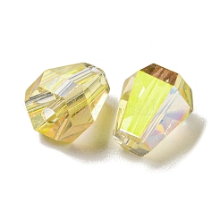 電気メッキガラスビーズ  多面カット  ティアドロップ  ゴールド  6x5x5.5mm  穴：1.4mm  100個/袋&nbsp;EGLA-Z004-03A