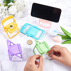 5個 5スタイルのかわいいミニチェア型携帯電話スタンド  折りたたみ式プラスチック携帯電話ホルダー  ミックスカラー  6~6.9x5.7~6.8x8.5~9.6cm  1個/スタイル&nbsp;AJEW-CP0007-16