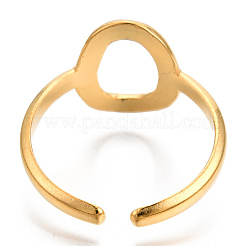Ion Plating(IP) 304 Stainless Steel Hollow Oval Cuff Rings&nbsp;RJEW-N038-120LG
