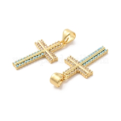 Brass Micro Pave Cubic Zirconia Pendants&nbsp;ZIRC-L103-010G