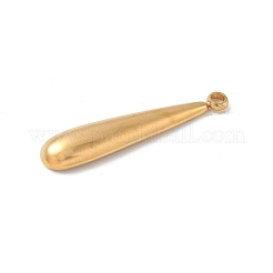 304ステンレスペンダント  ティアドロップチャーム  18KGP本金メッキ  27x6x3mm  穴：1.8mm&nbsp;LS-STAS-P388-11G