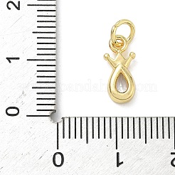 Brass Micro Pave Cubic Zirconia Teardrop & Crown Charms&nbsp;KK-K368-57G